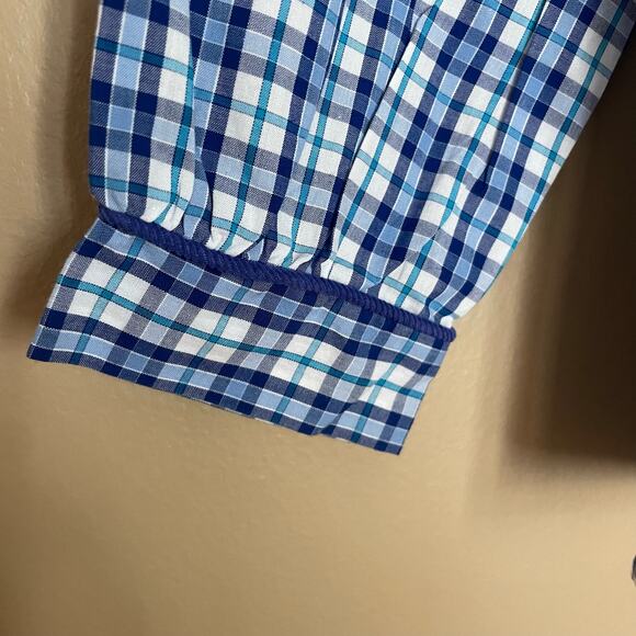 Mary & Grace Girls Size 5 Plaid Button Down Collared Shirt Blue Preppy Top - Picture 3 of 6